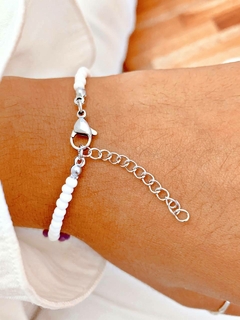 PULSERA CANUTILLO FLOWER VIOLETA - AC - comprar online