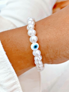 PULSERA PERLA Y OJITO - AC - comprar online