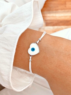 PULSERA HEART WHITE - AC