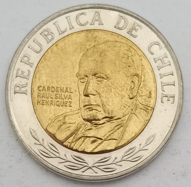Chile 500 pesos, 2021 - Bimetálica - Moedas e Cédulas