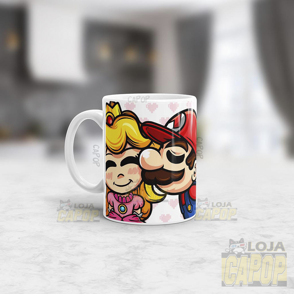 Caneca Casal Gamer - Mario e Peach