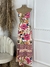 Vestido longo floral miçanga - comprar online