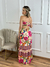 Vestido longo floral miçanga - loja online