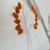 Brinco ear cuff festa folhas cristais laranja banhado a ouro sob encomenda - comprar online