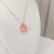 Conjunto colar e brinco de pedra gota rosa com zirconias banhado a ouro 18k na internet