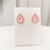 Conjunto colar e brinco de pedra gota rosa com zirconias banhado a ouro 18k - Vi Semi joias