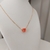 Conjunto colar e brinco coração laranja banhado a ouro 18k - comprar online