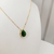Conjunto colar e brinco gota verde esmeralda banhado a ouro 18k na internet