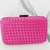Bolsa clutch trançada cor rosa pink com detalhes grafite - comprar online