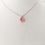 conjunto de colar e brinco mini gota rosa pastel com 3 pontos de luz pequenos banhado a prata - Vi Semi joias