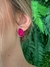Imagem do Conjunto festa gota P colar e brinco cristais rosa pink folhedo a ouro 18k