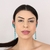 Brinco festa ear cuff alongado cristais Azul tiffany, base grafite - Vi Semi joias