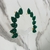 Brinco ear cuff festa folhas cristais verde esmeralda, banhado a ouro - sob encomenda na internet
