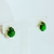 Conjunto brinco e colar pedra gota verde esmeralda, base dourada - loja online