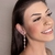 Brinco ear cuff festa alongado cristais rosa claro