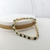 Pulseira riviera com pedras prata e verde grande, banhado a ouro 18k