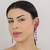 Brinco ear cuff alongado cristais pink, banhado a ouro - comprar online