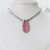 Conjunto colar riviera e brinco com gota rosa claro cravejada, prata - loja online