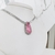 Imagem do Conjunto colar riviera e brinco com gota rosa claro cravejada, prata