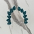 Brinco ear cuff festa folhas cristais azul claro - sob encomenda