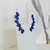 Brinco ear cuff festa folhas cristais azul bic banhado a ouro - comprar online