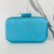Bolsa Clutch acetinada lisa azul , com puxador azul