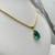 Conjunto de brinco e colar de malha com pedra natural cor tiffany, banhado a ouro 18k - comprar online