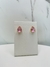 Conjunto de brinco e colar malha com pedra natural rosa claro , banhado a ouro 18k - loja online