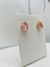 Imagem do Conjunto de brinco e colar malha com pedra natural rosa claro , banhado a ouro 18k
