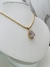 Conjunto brinco e colar de malha com pingente pedra natural cristal, banhado a ouro 18k - comprar online