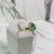 Anel de pedra gota verde claro cravejado com zircônias banhado a ouro - comprar online