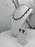 Conjunto de colar e brinco de pedras no fúcsia com verde esmeralda - comprar online