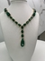 conjunto de colar e brinco pedras gota verde esmeralda alongado banhado a ouro na internet