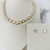 Conjunto colar com pontos de luz grande oval e brinco ponto de luz oval banhado a ouro 18k - comprar online
