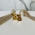Brinco ear cuff de franjas dourado e pedras prata na base dourada - Vi Semi joias