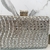 Bolsa clutch prata com strass com puxador cravejado