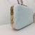 Clutch azul turquesa com brilho furta cor e detalhes em dourado - Vi Semi joias