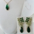 Conjunto pedra natural de colar e brinco no verde esmeralda e verde claro com zirconias, banhado a ouro 18k - comprar online