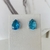 Conjunto colar e brinco gota azul claro com 4 pontos de luz banhado a prata - comprar online