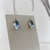 Conjunto colar e brinco pedra gota G azul grisaceo, base dourada na internet
