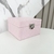 Porta joias p duplo corino rosa, veludo interno pink - loja online