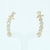 Brinco Ear Cuff Pedras de Coração Prata, com Piercing Fake Argola - Banhado a Ouro 18k