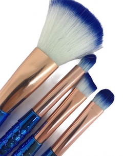 Set de 4 brochas cola de sirena con pelo BLANCO y Azul - comprar online