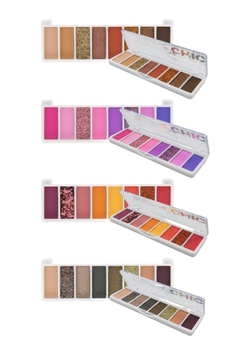 (CS3251x12) Set de 12 Paletas de Sombras+Glitter SO CHIC - PINK 21 - Mibú Makeup