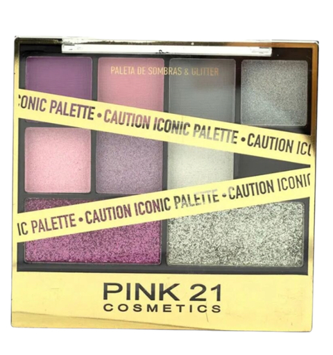 CS3285-2 Paleta de sombras y glitter Caution Iconic TONO 2 - Pink 21