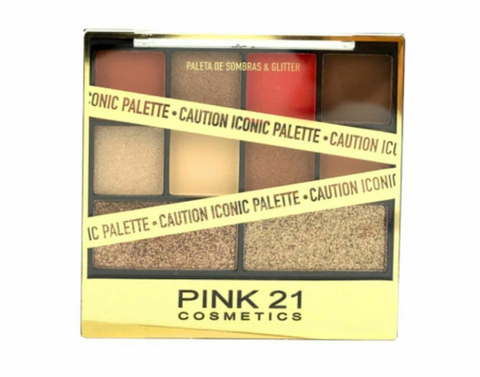 CS3285-3 Paleta de sombras y glitter Caution Iconic TONO 3 - Pink 21