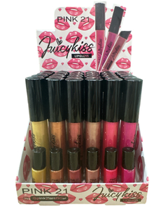 (CS4148x12) Set de 12 Lip gloss JUICY KISS - PINK 21 - comprar online