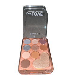 (CS4395-3) Paleta de SOMBRAS + ILUMINADOR IN LOVE TONO 3 - PINK 21