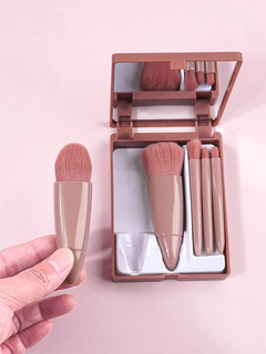 KIT DE 5 MINI BROCHAS CON ESPEJO (rosa claro o rosa viejo) - comprar online