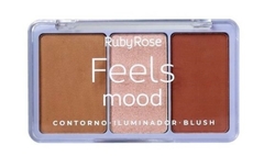 (HB7526T30) Paleta T30 Feels Mood (contorno-iluminador-blush) - Ruby Rose